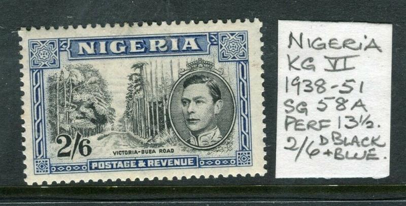 NIGERIA; 1938 early GVI issue fine Mint hinged 2s. 6d. value