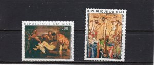 MALI 1974 EASTER PAINTINGS SET OF 2 STAMPS MNH