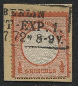 Germany 1872 Imperial Eagle 1/2 groschen orange Berlin cancel used  (JD)