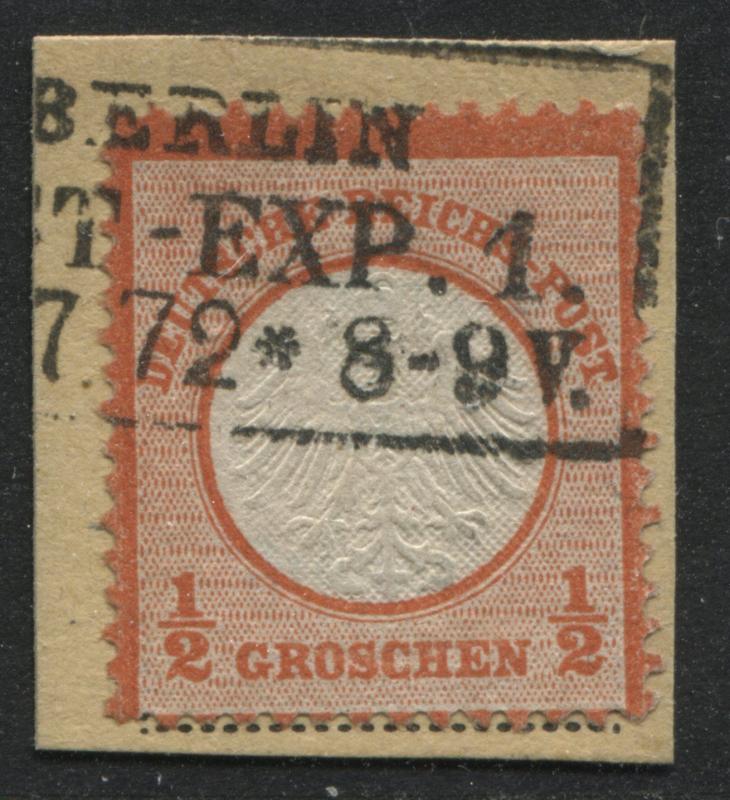 Germany 1872 Imperial Eagle 1/2 groschen orange Berlin cancel used  (JD)