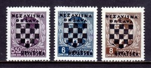 Croatia - Scott #17, 18, 19 - MNG - SCV $9.00