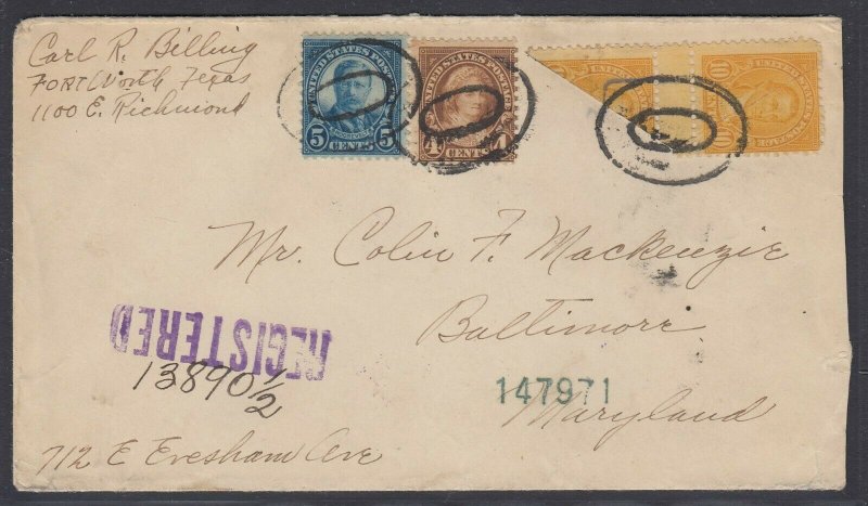 US Sc 642 - 1929 Diagonal Gutter BISECT on cover to Baltimore Md, w/ APS cert