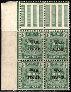 1917 Jamaica Scott #- MR7 1/2 Pence King George V War Tax Stamp Overprint