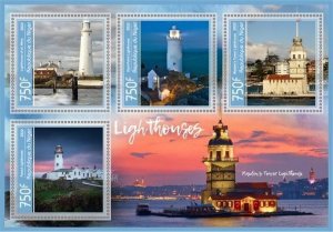 Stamps. Architecture, Lighthouses 2022 year 1+1 sheets perf Niger