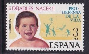 Spain  #1907  MNH  1975  defend life . infant and children playing