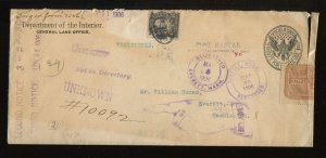OX11 Post Office Seal on BUSY 1906 Registered O.B. Penalty Cover L1526x