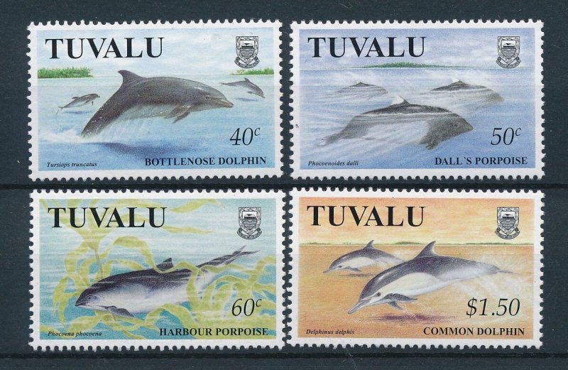 [27660] Tuvalu 1998 Marine life dolphins porpoises  MNH