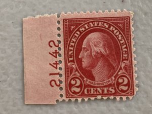 Scott 634, the 2¢ Wash Issue with plate number 21442 , MNH