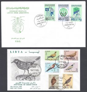 LIBYA 1965 BIRDS SET ON FDC WITH CACHET PLUS INTL YEAR OF DISABLED SET