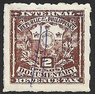 PHILIPPINES 1965 2p ARMS Documentary Revenue Bft 88 VFU