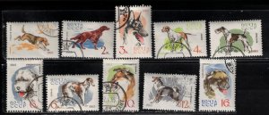 RUSSIA Scott # 3000-3009 Used - Various Dog Breeds