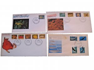 AUSTRALIA FDCs -  1982-1986  - LOT OF 4  -  Marine Life     (aus45)