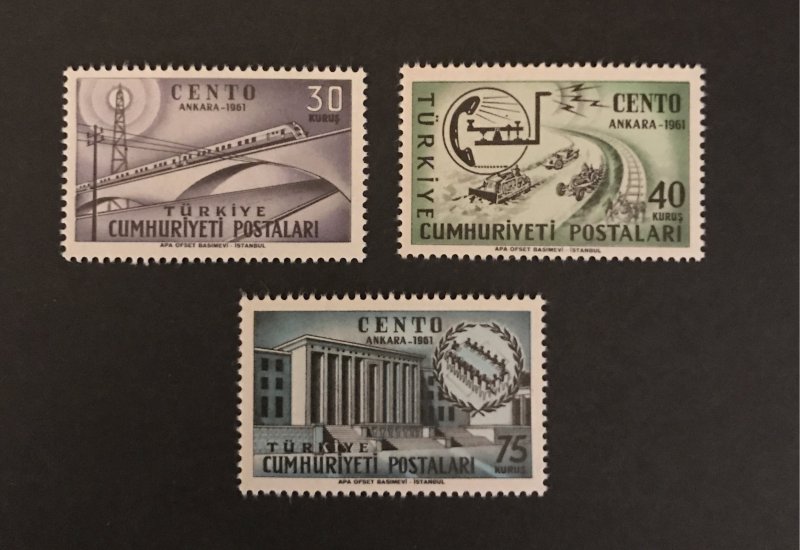 Turkey 1961 #1509-11, MNH, SCV $1