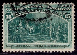 US Stamp #238 15c Columbian USED SCV $72.50