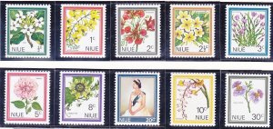 Niue 122-31 MNH 1969 Various Flowers Full Set of 10 Very Fine