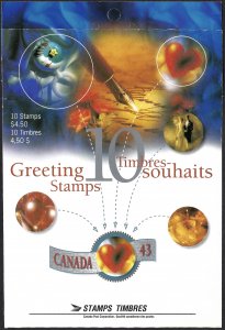 Canada #1508a 43¢ Greetings Booklet with Stickers (1994). Booklet of 10.MNH