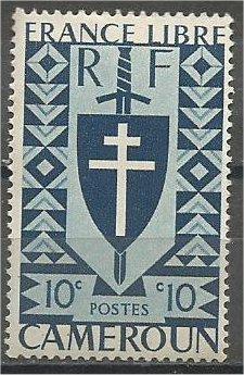 CAMEROUN, 1941, MNH 10c, Lorraine Cross, Scott 283