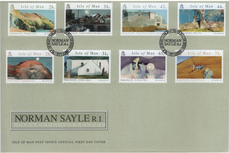 Isle of Man 2007 FDC Sc 1190-1197 Paintings by Norman Sayle Set of 8