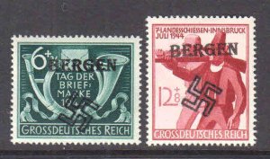 GERMANY BERGEN FELDPOST LOCAL OVERPRINT OG NH VF x2 #1 BEAUTIFUL GUM $$$