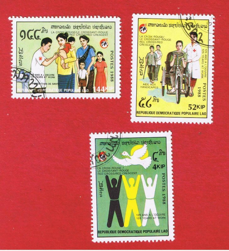 Laos #889-901  VF used  Red Cross  Free S/H 