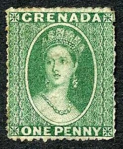 Grenada SG4 1d Green wmk Small Star (upright) Rough Perf 14 to 16 No Gum Cat 110