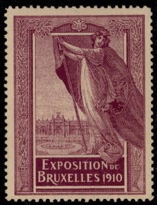 1910 Belgium Poster Stamp Brussels International Exhibition MNH