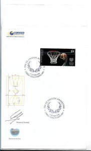 ARGENTINA 2008 HOMAGE TO E. GINÓBILI BASKETBALL PLAYER STAMP FDC FIRST DAY COVER