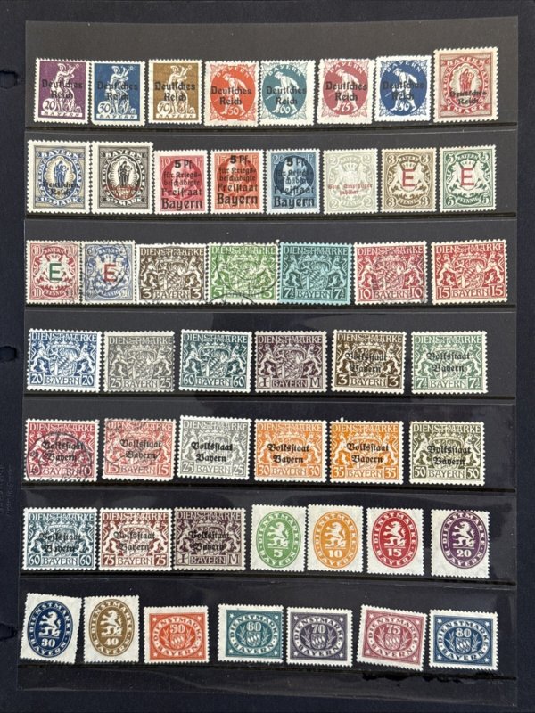 1850-1920 Bavaria 181 All Different Mint and Used Stamps SCV $125+