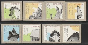 2015 Austria - Sc 2536-43 - MNH VF - 8 single - Landmarks