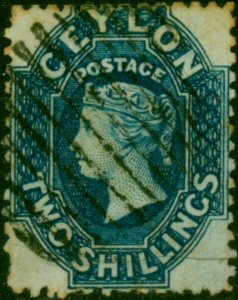 Ceylon 1864 2s Steel Blue SG59 Good Used