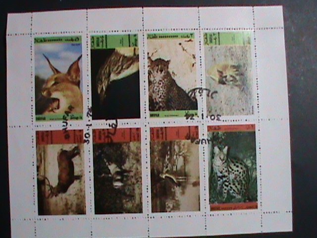 ​DHUFAR STAMP:1972 WORLD RARE REPTILES - CTO FULL SHEET VERY FINE