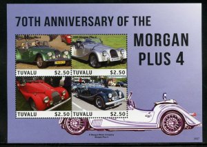 TUVALU 2020 70th ANNIVERSARY OF THE MORGAN PLUS 4 SHEET MINT NH