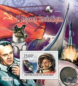 BURUNDI - 2012 -  Soviet Space Programme - Perf Souv Sheet - Mint Never Hinged