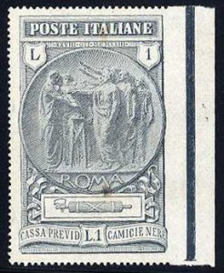 Italy #B19var (Sass.149b) Cat€800 (for hinged), 1923 1L+1L March of the Fas...