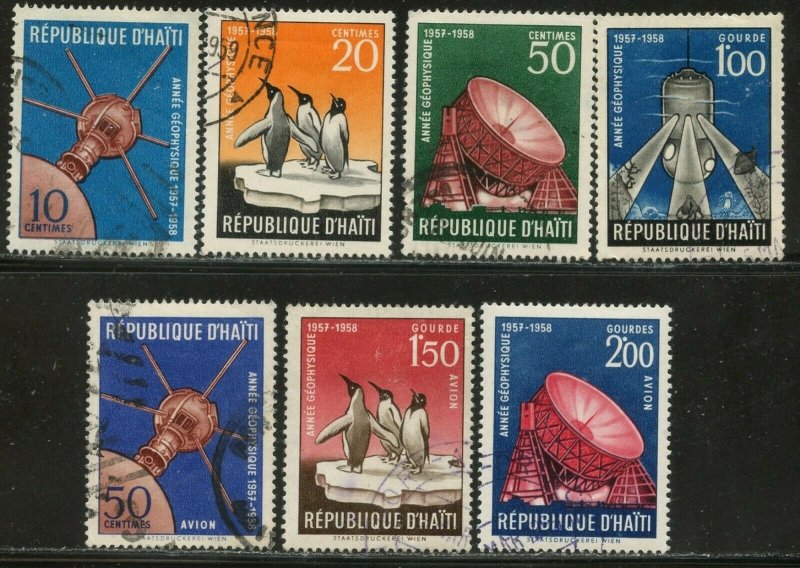 HAITI Sc#424-427,C119-121 1958 Int’l Geophysical Year US Satellite Cpl Set Used