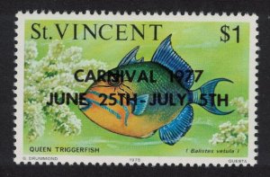 St. Vincent Queen Triggerfish Kingstown Carnival Fish 1977 MNH SG#535