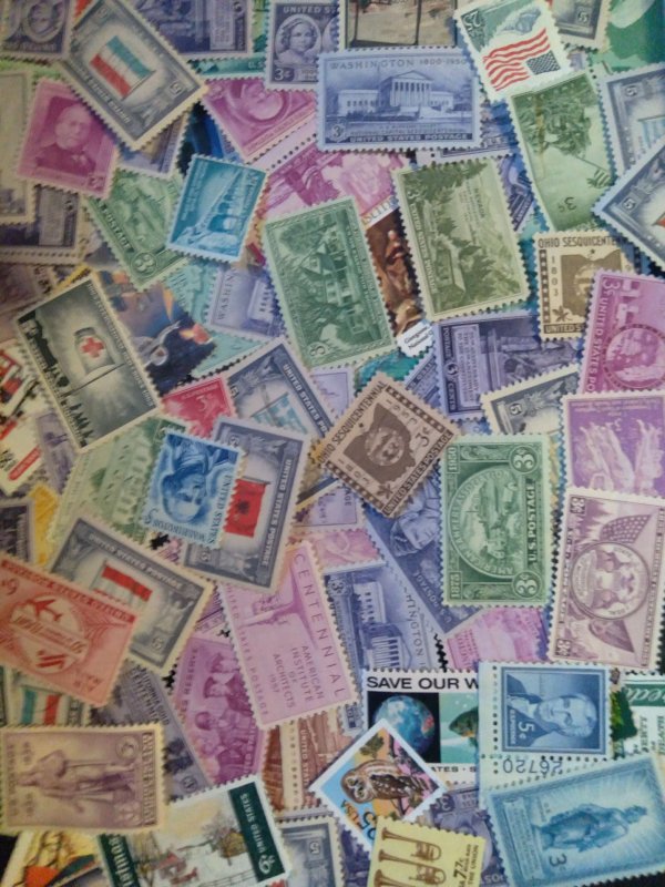 100 Unused US MNH Quality Stamp Unsearched 600,000 Hoard ALL DIFFERENT