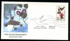 US 2642 Ruby Thoated Hummingbird UA Fleetwood cachet FDC