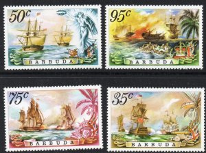 Thematic Stamps Transports - BARBUDA 1975 SHIPS (SEA BATTLES) 4v 223/6 mint