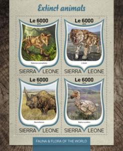 SIERRA LEONE 2016 SHEET EXTINCT ANIMALS WILDLIFE srl16807a