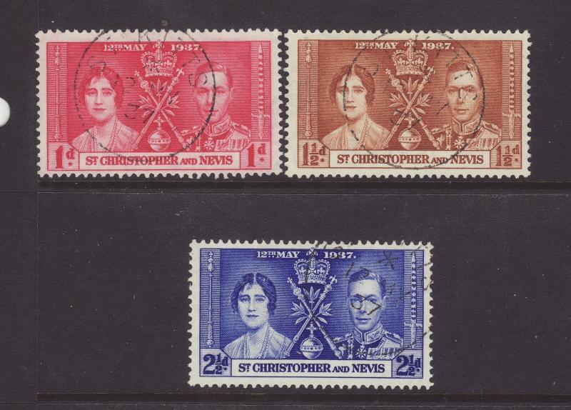 1937 St Kitts Coronation Set Fine.Used SG65/67