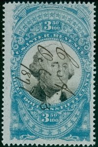 US #R126 $3.50 blue & black, used w/1871 ms cancel