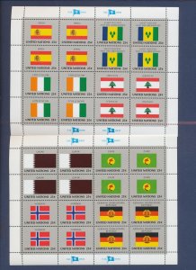 UN -FLAG SHEETS - Scott  528-543 - 1988 - two scans 