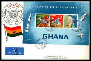 Ghana 307a Space Souvenir Sheet Typed FDC