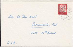 Germany Sc 829 on 1964 Mourning Cover to California with enclosure, VF