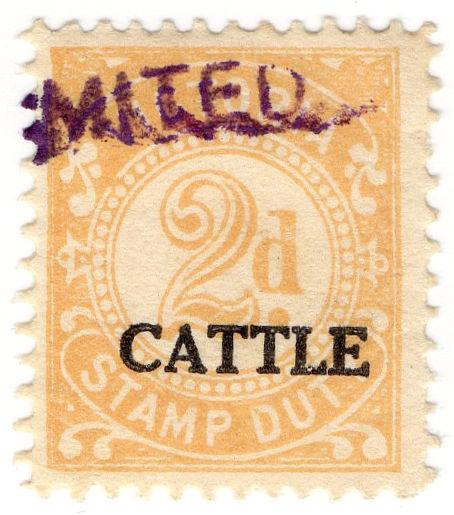 (I.B) Australia - Victoria Revenue : Cattle Duty 2d (small format)