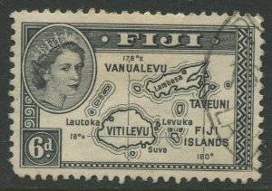 STAMP STATION PERTH Fiji #154 QEII Definitive Issue Used 1954 CV$1.00