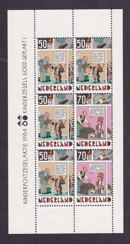 Netherlands  #B607-B610  MNH 1984  sheet Child welfare  comic strip