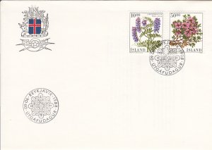 Iceland 1988 FDC Sc #663-664 Flowers - Vicia cracca, Thymus praecox