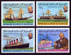 Mauritania 1979 Sc#415/418 SIR ROWLAND HILL/SHIPS Set (4) MNH